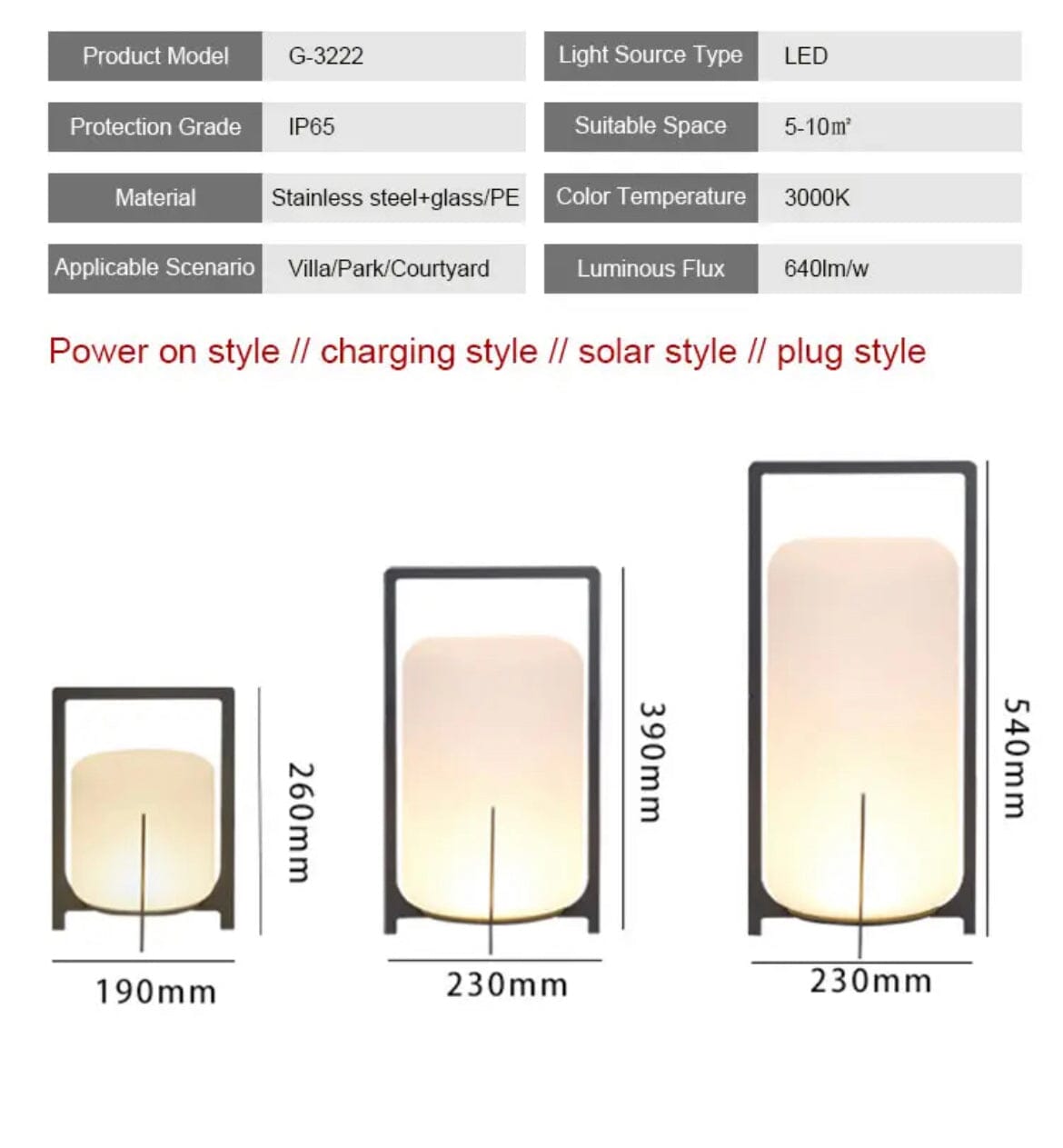 Outdoor Patio Lights Waterproof Steel And Glass