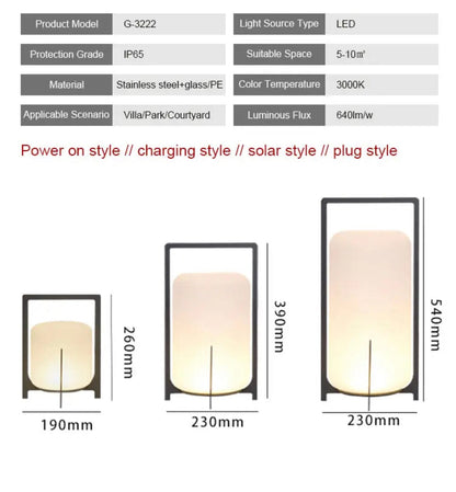 Outdoor Patio Lights Waterproof Steel And Glass