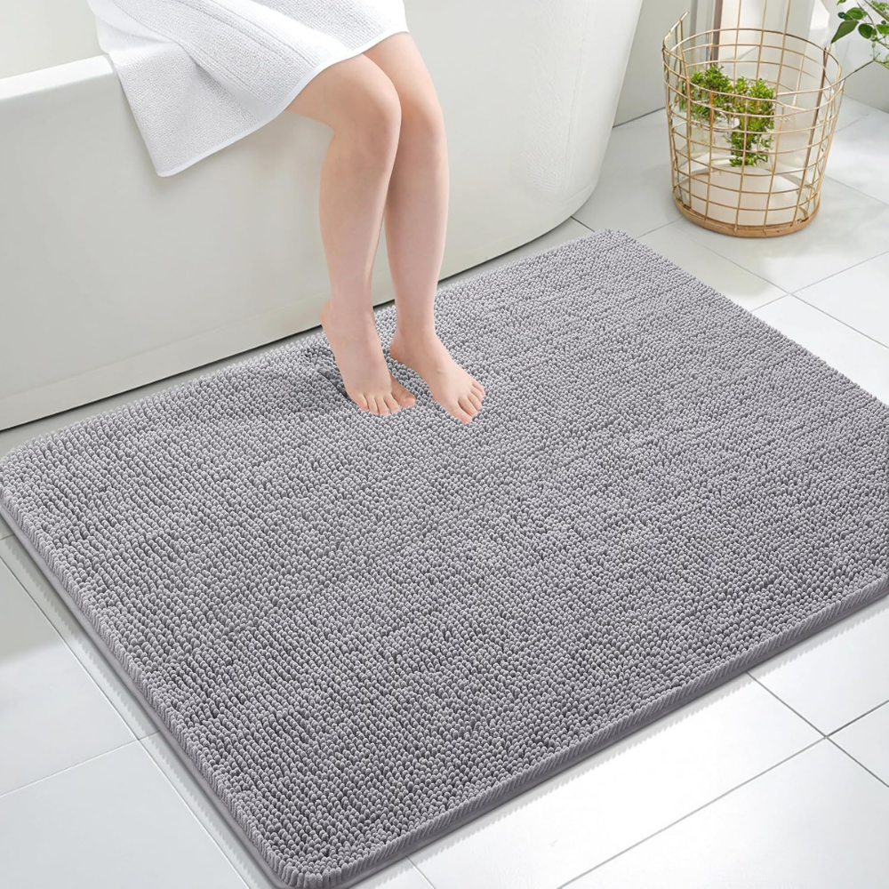 Plush Bathroom Mat Soft Non Slip Absorbent Floor Rug