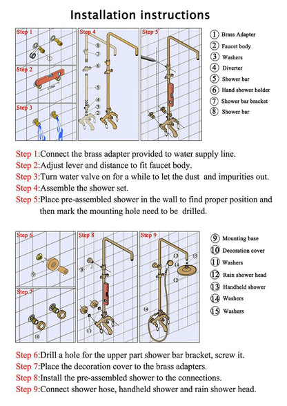 Luxury Rain Shower Head With Handheld Sprayer Easy Fit