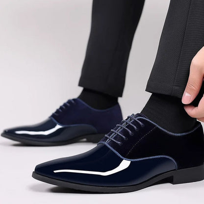 Classic Black Formal Leather Wedding Shoes for Men - Lusomart