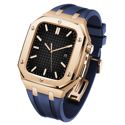 Durable Silicone and Stainless Steel Apple Watch Case