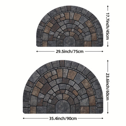 Round Colorful Welcome Mat for Home Entrance