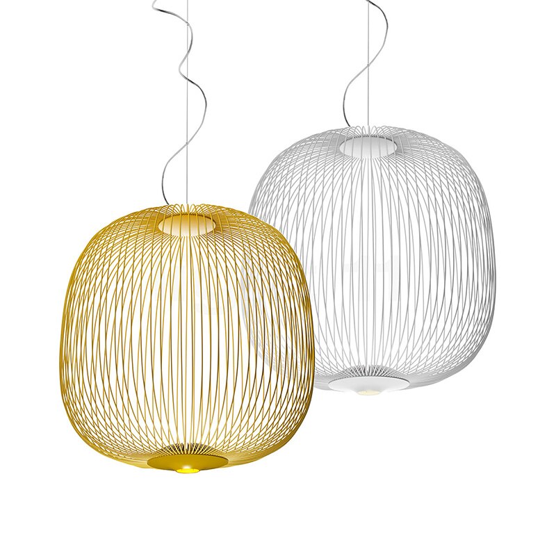 Colorful Spoke Pendant Light With Glass Shade