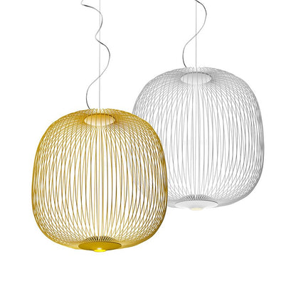 Colorful Spoke Pendant Light With Glass Shade