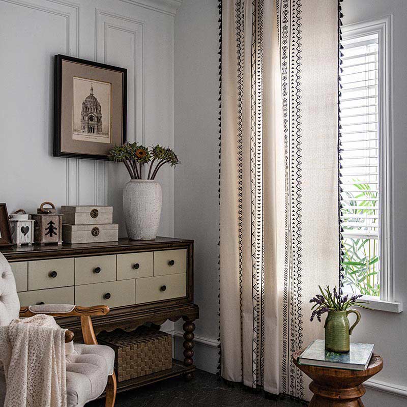 Stylish Patterned Blackout Curtains in Soft Cotton Fabric