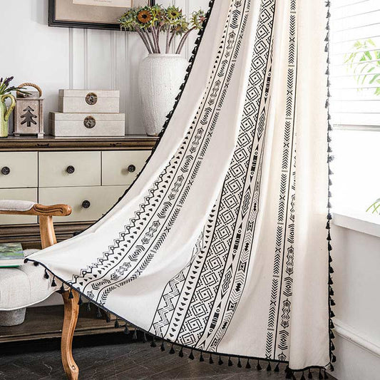 Stylish Patterned Blackout Curtains in Soft Cotton Fabric - Lusomart