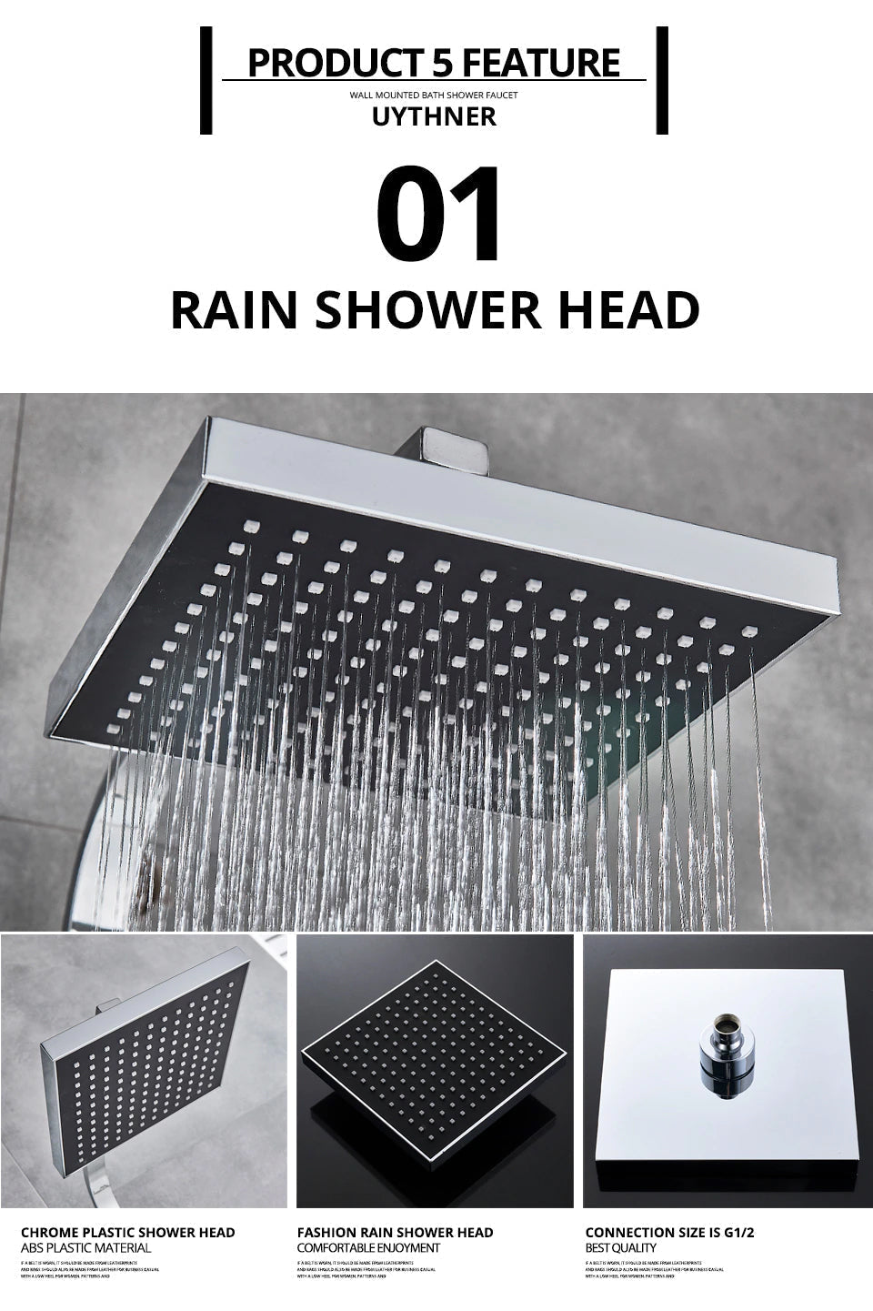 Luxury Rain Shower Head With Handheld Sprayer Easy Fit