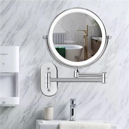 Bright Chrome LED Makeup Mirror Portable Rechargeable - Lusomart