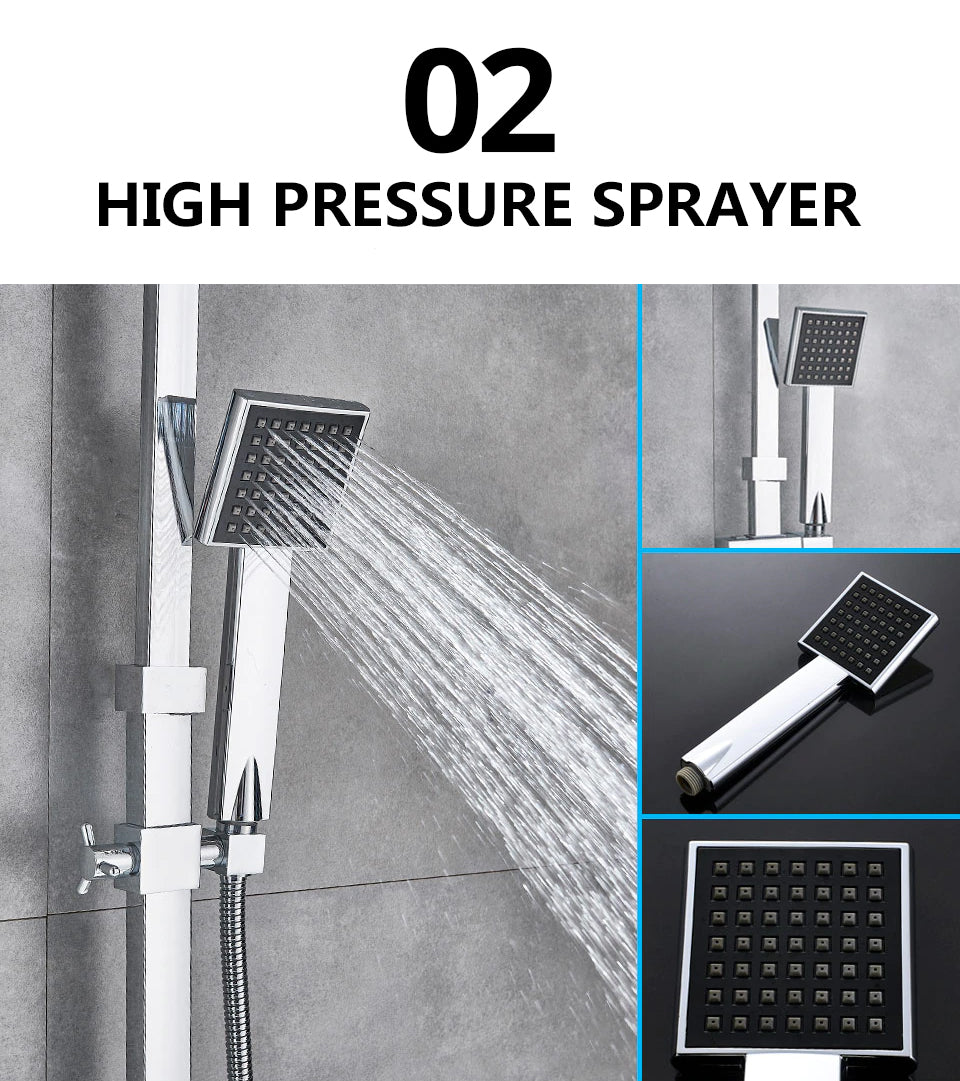 Luxury Rain Shower Head With Handheld Sprayer Easy Fit