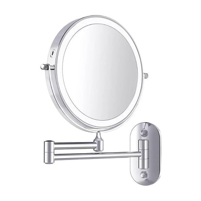Silver LED Lighted Makeup Mirror With Adjustable Arm