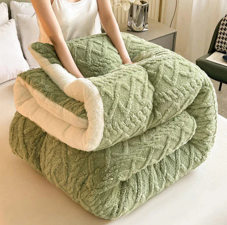 Luxurious Cashmere Bed Cover Cozy Winter Blanket Set