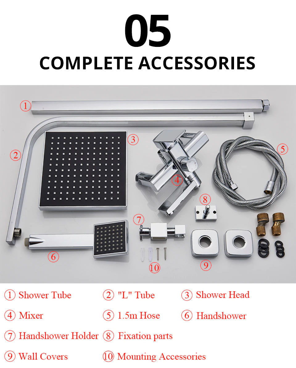 Luxury Rain Shower Head With Handheld Sprayer Easy Fit