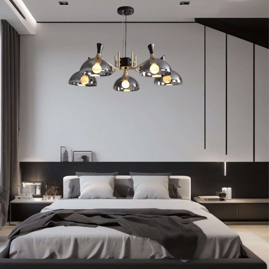 Modern Black Glass LED Chandelier - Lusomart