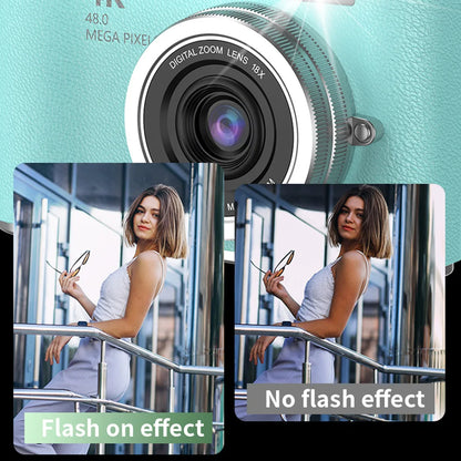 HD Compact Camera 4K 48MP 8X Zoom Flip Screen