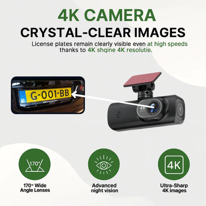 4K HD Car Camera WiFi GPS Night Vision Dash Cam