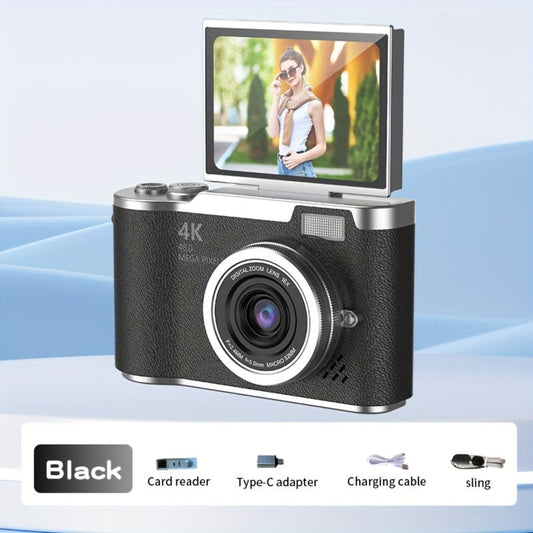 Portable 4K HD Video Camera with Flip Display - Lusomart