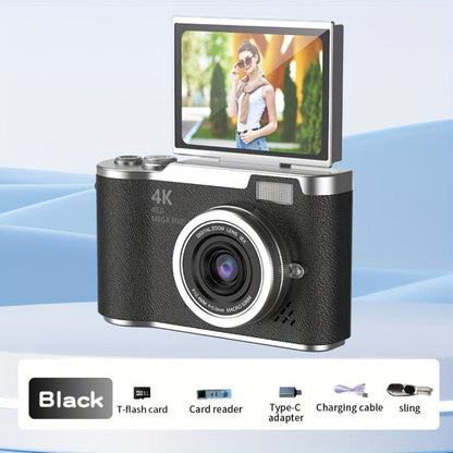 4K Digital Camera Compact Vlogging Camera with Flip Screen 12
