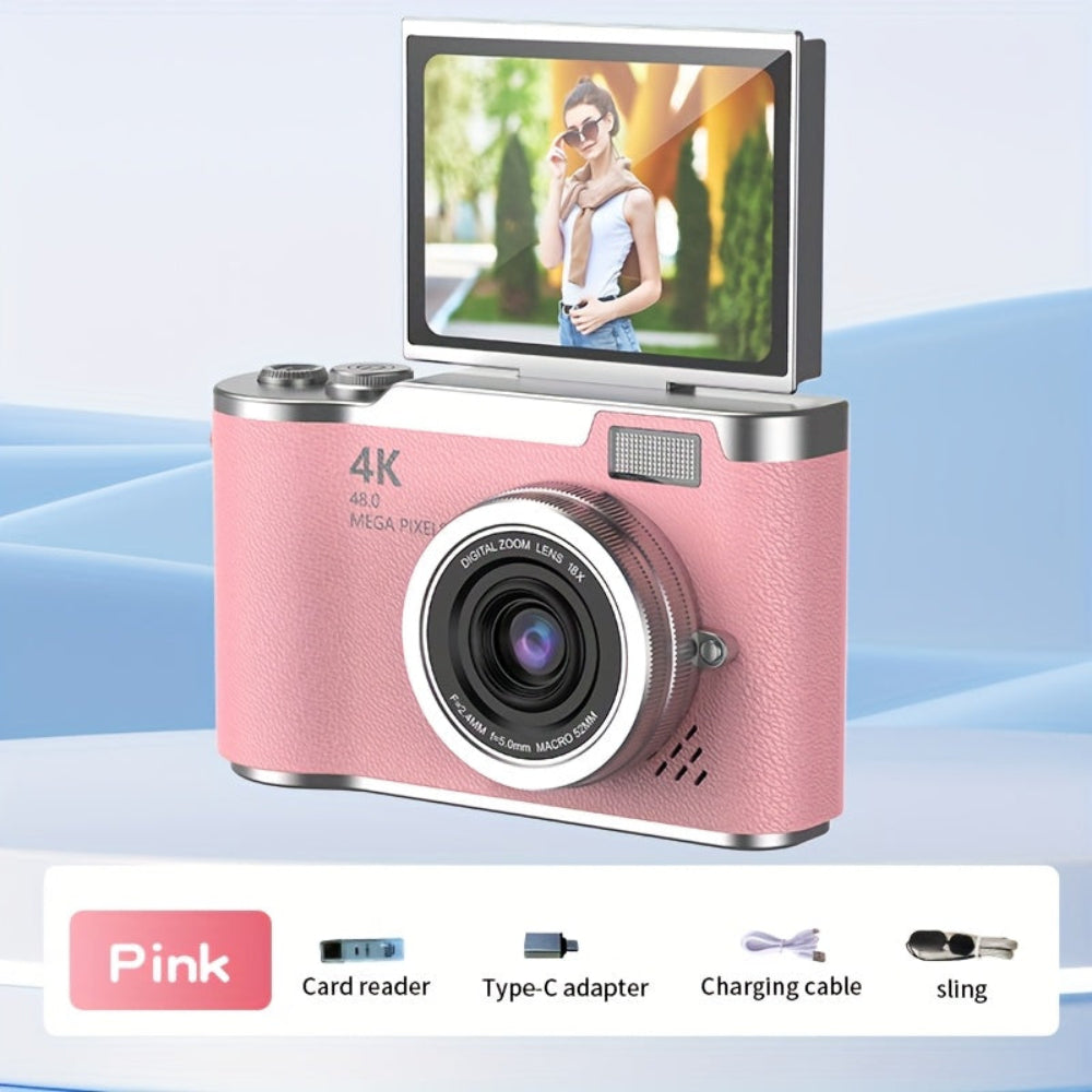 4K Digital Camera Compact Vlogging Camera with Flip Screen 6