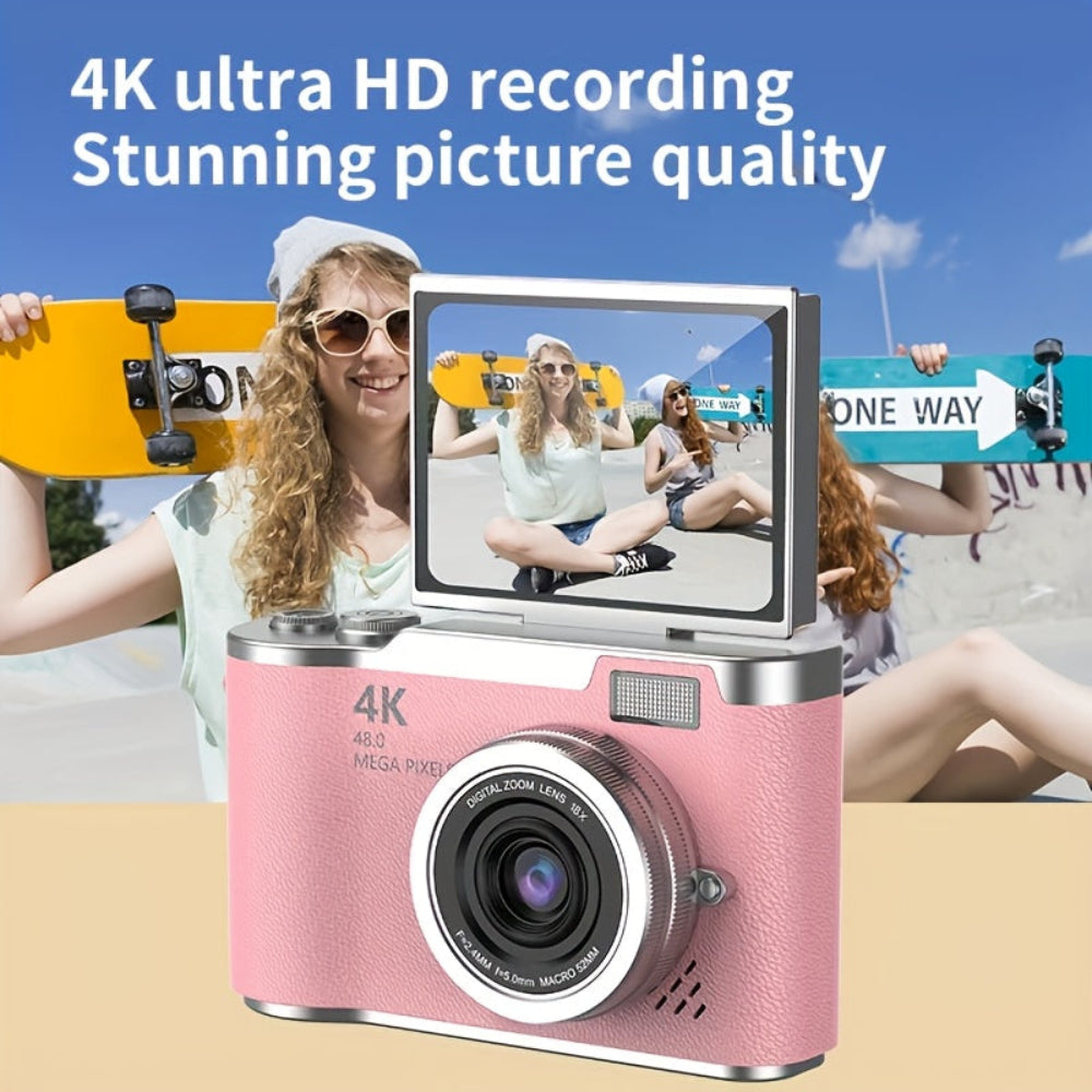 4K Digital Camera Compact Vlogging Camera with Flip Screen 8