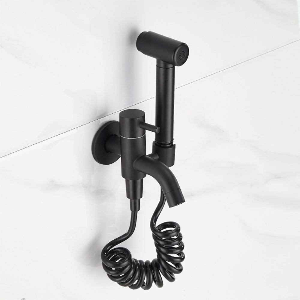 White Mounted Bidet Set with Handheld Shower