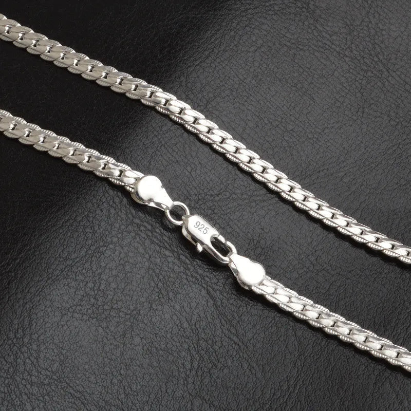 Elegant 925 Silver Chain Necklace For Women Bride