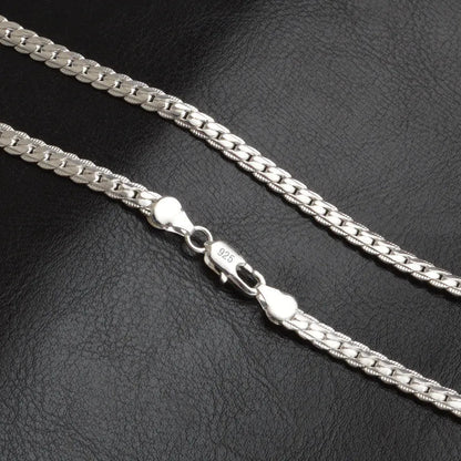 Elegant 925 Silver Chain Necklace For Women Bride