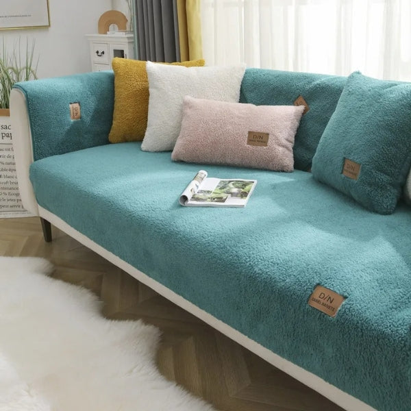 Soft Faux Fur Water Resistant Sofa Bed Slipcover - Lusomart