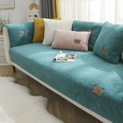 Soft Faux Fur Water Resistant Sofa Bed Slipcover - Lusomart