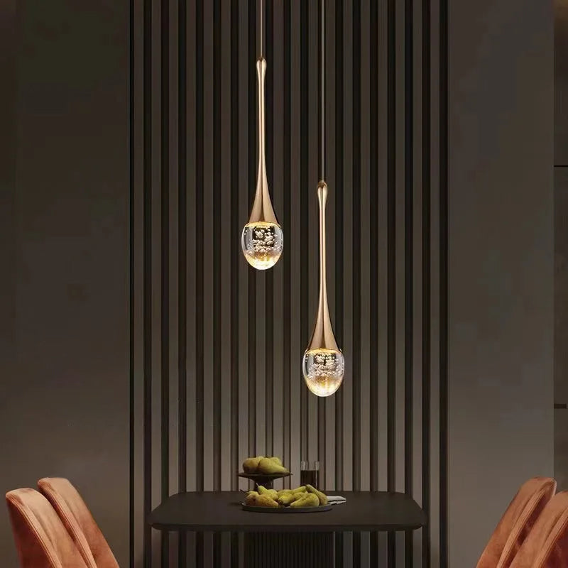 Sleek Glass Hanging Light with Soft Glow