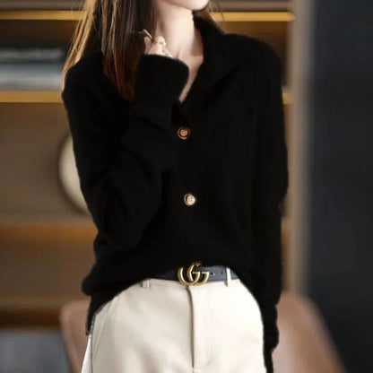 Cozy Cable Knit Button Sweater