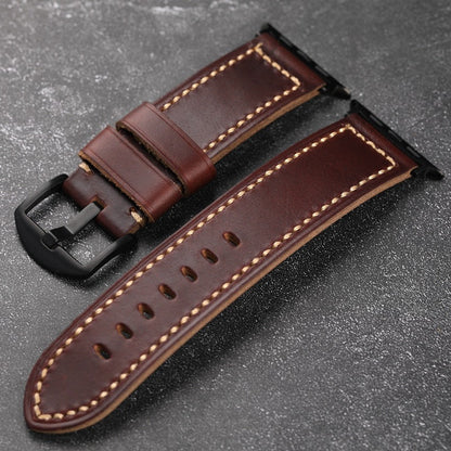 Leather Personalized Smartwatch Band - Classic Brown