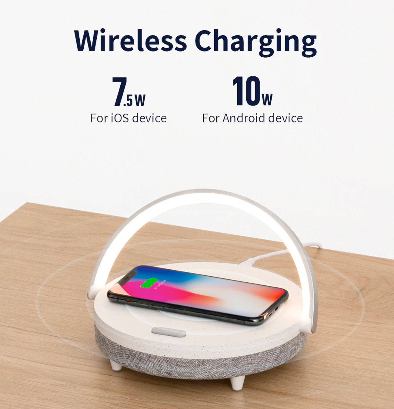 Smart 4-in-1 Bedside Table Lamp with Charger and Speaker