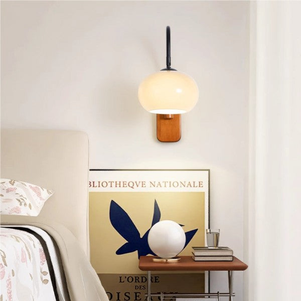 Stylish Orange Glass Adjustable Wall Lamp