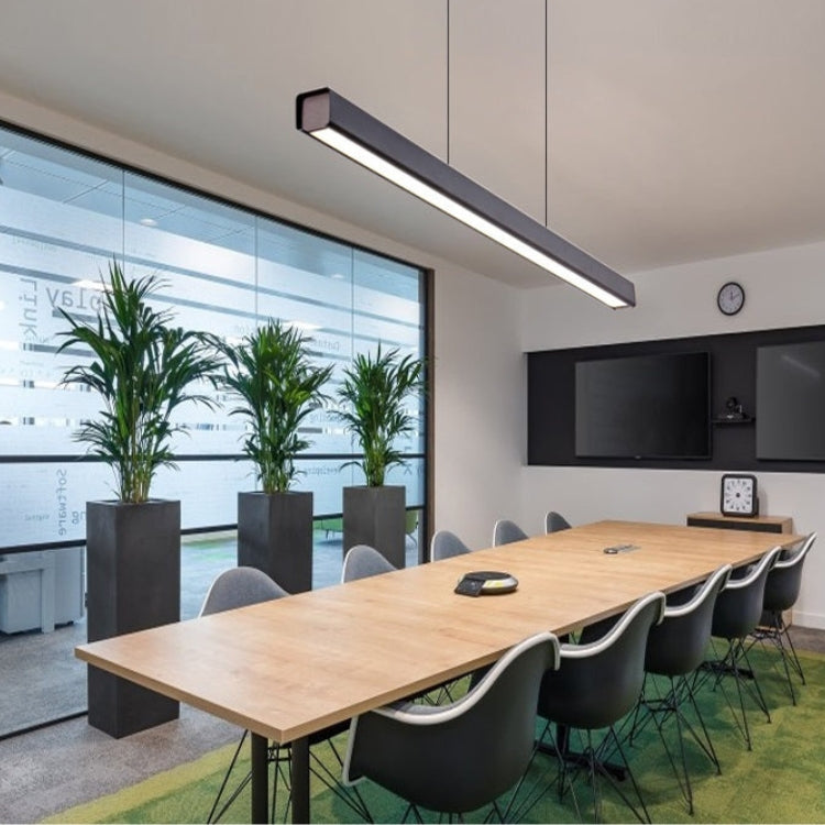 Modern Linear LED Pendant Light In Black Or Brown