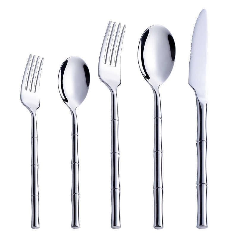  Aldomara Bamboo Gold/Silver Cutlery Set-6