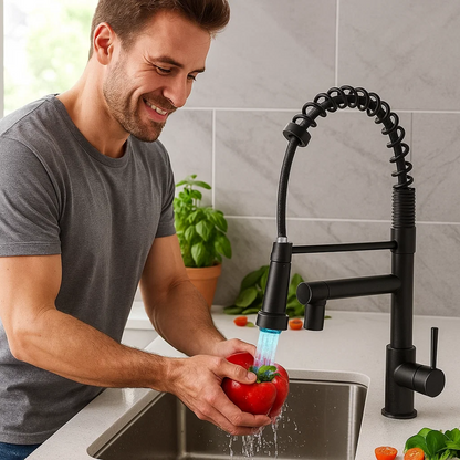 Flexible Kitchen Faucet with Modern Adjustable Spout