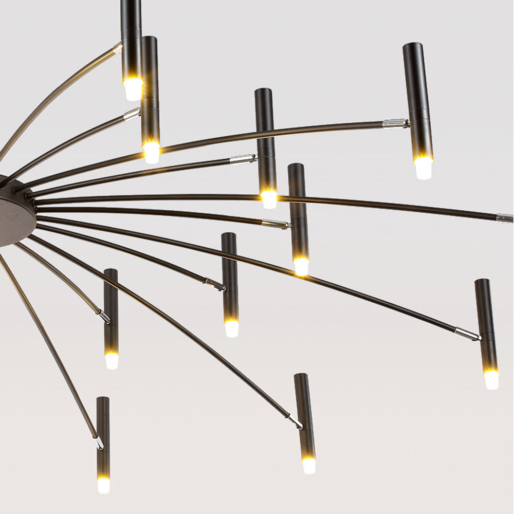 Luxury Gold Black Crystal LED Chandelier Light Fixture