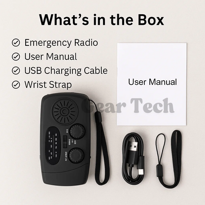 Portable Hand Crank AM/FM Radio with Power Bank