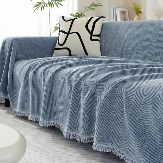 Soft Plush Throw Blanket with Tassels for Sofa - Lusomart