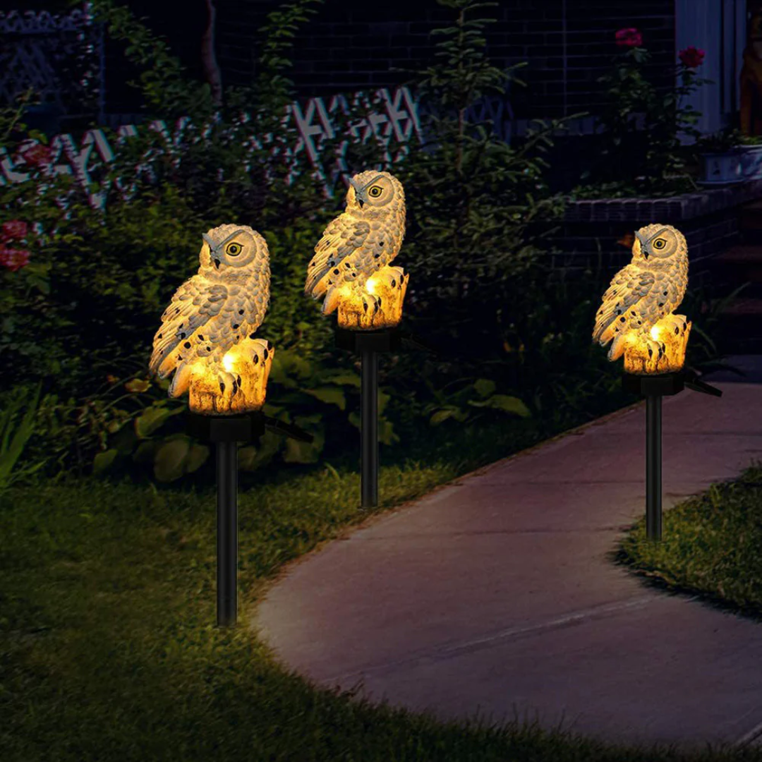 Solar Powered Owl Garden Path Light