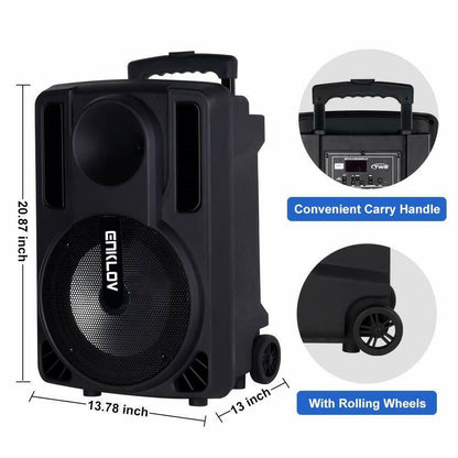 Wireless Karaoke Machine With Microphone And Wheels