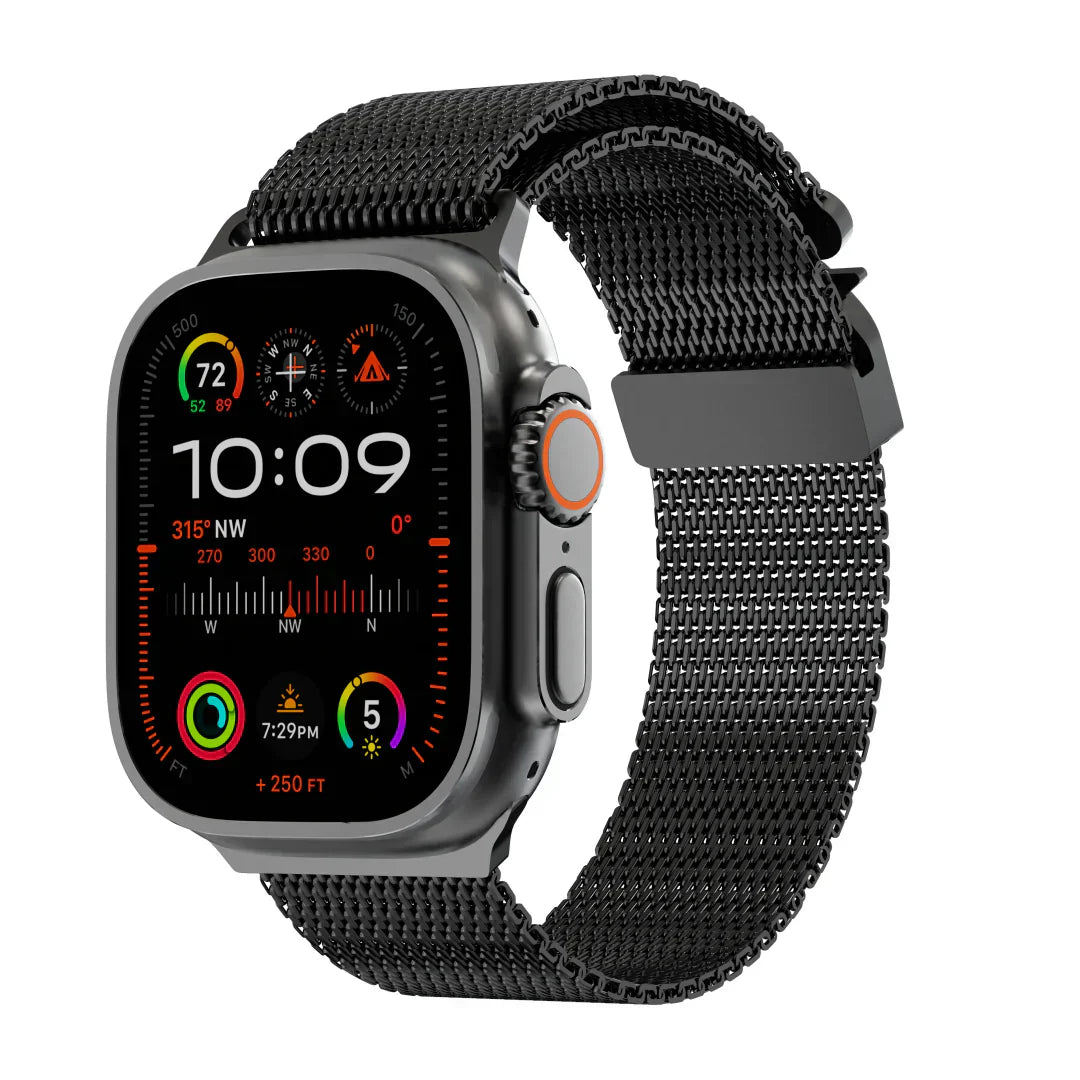 Strong Metal Loop Strap For Apple Watch With Secure Buckle - Lusomart