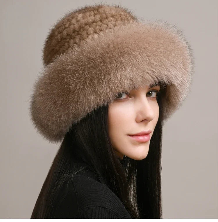 Soft Mink Fur Winter Hat for Warmth and Style - Lusomart