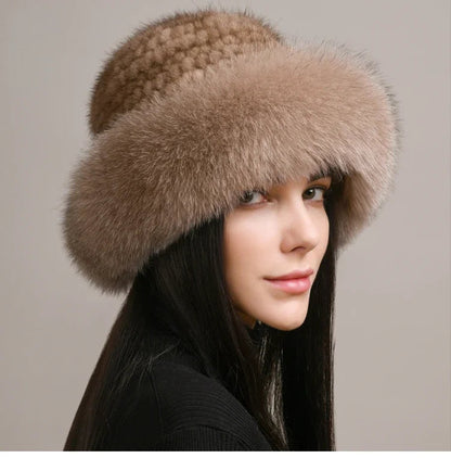 Soft Mink Fur Winter Hat for Warmth and Style - Lusomart