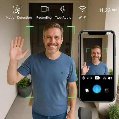 Wireless HD Video Doorbell with Night Vision and No Fees