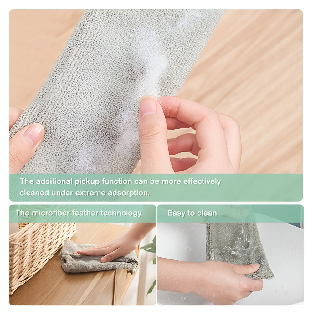 Compact Extendable Microfiber Mop Cleaning Brush Flat Head