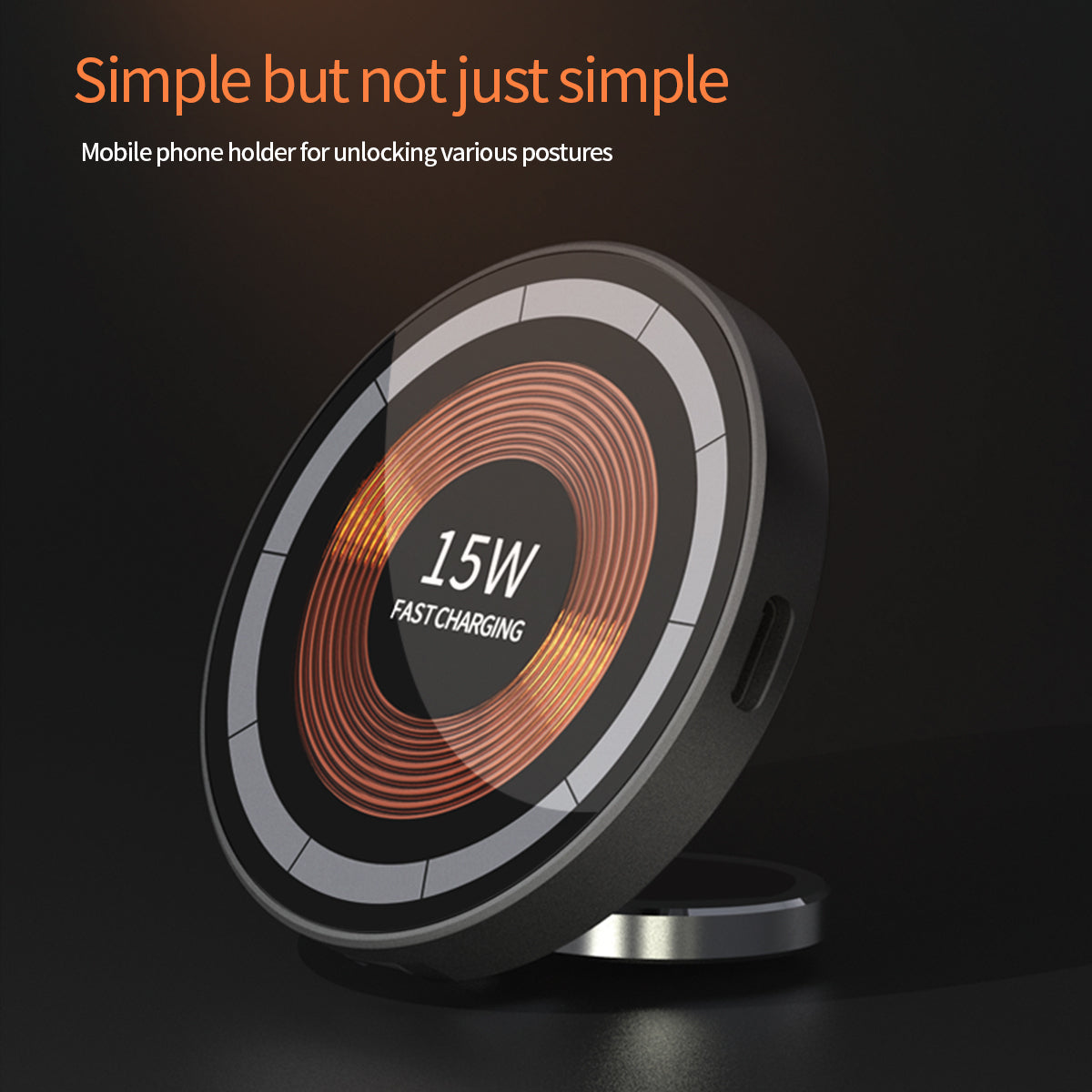 Compact Fast Wireless Charging Phone Stand