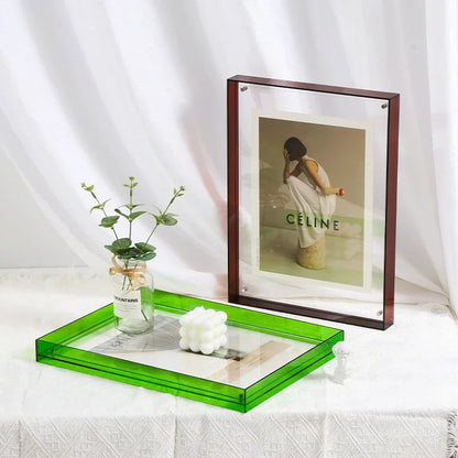 Clear Glass Picture Frame With Color Accent