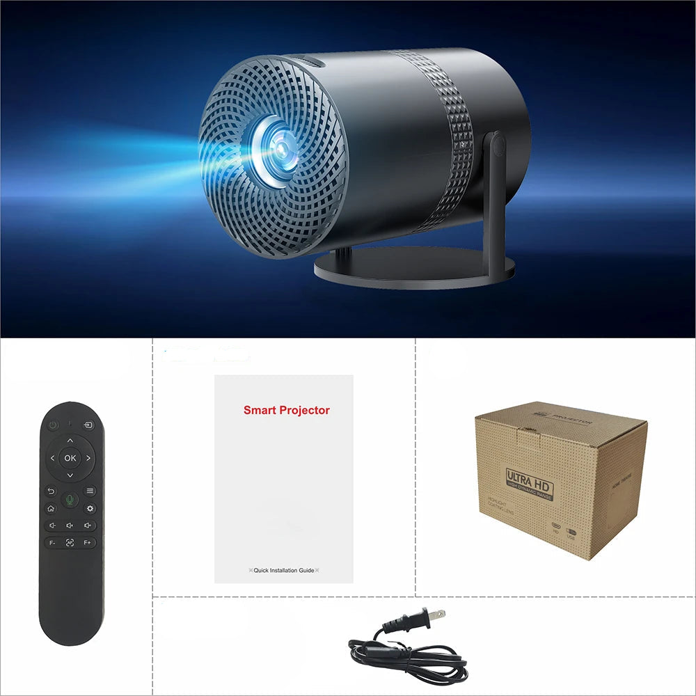 Compact 720p HD Portable Home Projector with Wi-Fi and Bluetooth - Lusomart